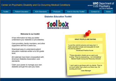 Graphic showing The Diabetes Education Toolkit